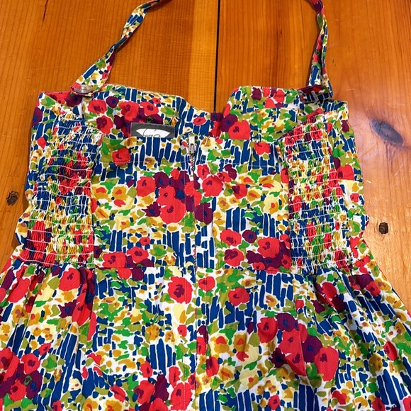 GIRLS FROM SAVOY 0 Vintage Floral Garden Party Halter Dress Smocked - Picture 9 of 10